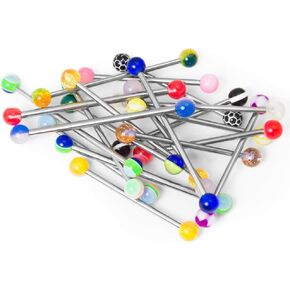 10pc Industrial Barbells 14g 38mm Surgical Steel one of each By Eg Gifts in Kuwait