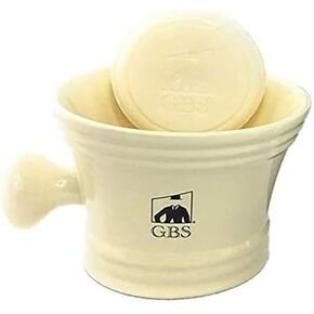 Customizable GBS Ivory Shaving Mug with Knob Handle and Natural Soap 3 0z - Great to Pair with Any Shave Set! in Saudi Arabia