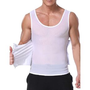 DoLoveY Men Body Shaper Vest Tummy Control Tank Top Compression Waist Slimming Shirts
