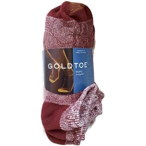 Gold Toe Men's Socks No Show 6-Pack Liner Breathable Soft Cotton Blend Slightly Irregular (Red Heather) in Kuwait