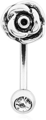 Classic Rose Curved Barbell Eyebrow Ring in Kuwait