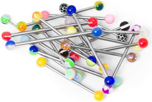 10pc Industrial Barbells 14g 38mm Surgical Steel one of each By Eg Gifts in Saudi Arabia
