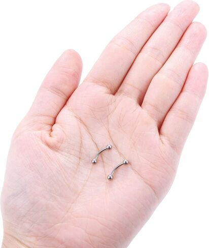 Hoeudjo Titanium Eyebrow Ring Piercing Jewelry for Women Men Daith Rook Earring Curved Barbell with Externally Threaded Ball 16 Gauge 6mm 8mm 10mm 12mm in Saudi Arabia