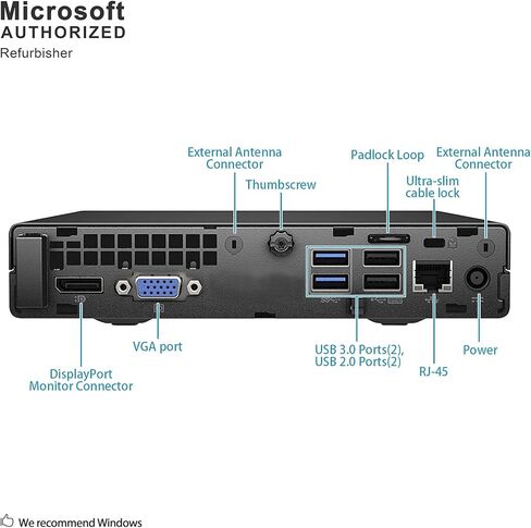HP EliteDesk 705 G3 - Mini Desktop - A10 PRO-8770E 2.8 GHz - 8 GB - 128 GB SSD 1GG27US#ABA (Renewed) in Saudi Arabia