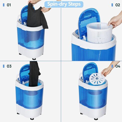 LEMY Mini Baby Washing Machine Portable and Compact Laundry Washer with 8.8lbs Washing Capacity, Single Tub, Blue in Saudi Arabia