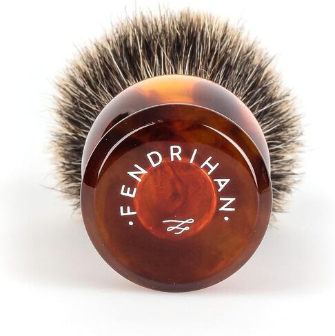 Fendrihan Classic Pure Grey Badger Shaving Brush with Resin Handle for Personal and Professional Shaving (Amber) in Kuwait