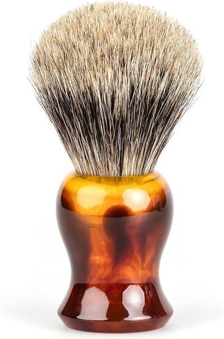 Fendrihan Classic Pure Grey Badger Shaving Brush with Resin Handle for Personal and Professional Shaving (Amber) in Kuwait