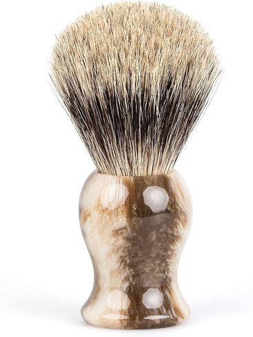 Fendrihan Classic Pure Grey Badger Shaving Brush with Resin Handle for Personal and Professional Shaving (Amber) in Kuwait