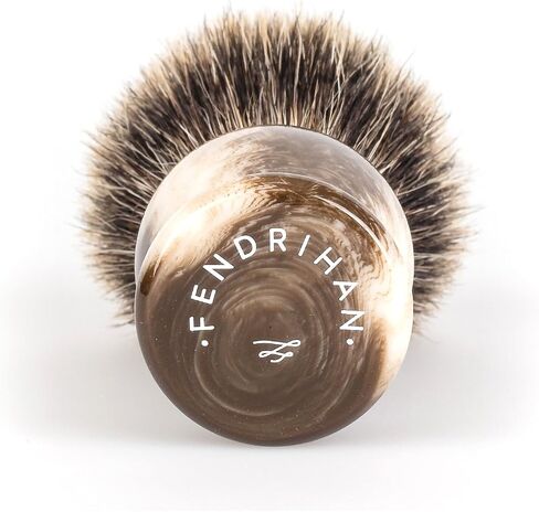 Fendrihan Classic Pure Grey Badger Shaving Brush with Resin Handle for Personal and Professional Shaving (Amber) in Kuwait