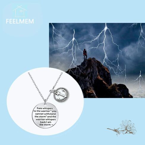 سلسلة مفاتيح تشجيعية من FEELMEM أنا همسات مصير العاصفة للمحارب كيرينغ هدية مجوهرات ملهمة in Kuwait