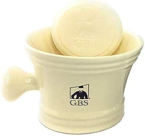 Customizable GBS Ivory Shaving Mug with Knob Handle and Natural Soap 3 0z - Great to Pair with Any Shave Set! in Saudi Arabia