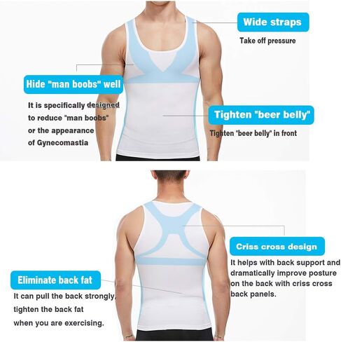 سترة علوية مضغوطة للرجال لتنحيف الجسم من KOCLES، قميص Abs ملابس داخلية in Kuwait
