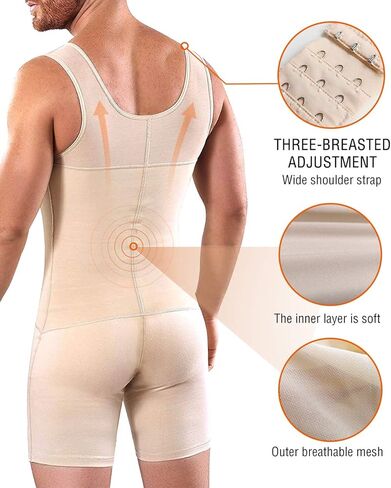 Men's Shapewear Bodysuit Full Body Shaper Tummy Control Compression Sauna Suit Fitness Compression Underwork in Kuwait