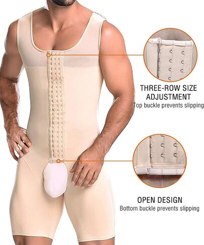 Men's Shapewear Bodysuit Full Body Shaper Tummy Control Compression Sauna Suit Fitness Compression Underwork in Kuwait