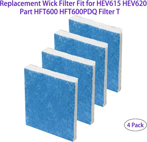 HOMFILBIT HFT600 Replacement Wick Humidifier Filter Fit for HEV615 HEV620 Humidifier, Replace HFT600 HFT600T HFT600PDQ Filter T (4 Pack) in Saudi Arabia