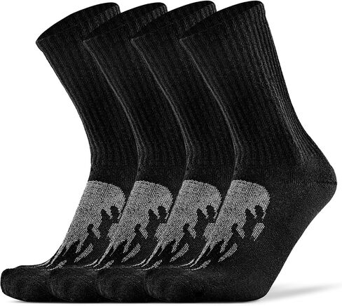 KitNSox 1/4 Pack Men's Women's Merino Wool Hiking Running Socks Crew Warm Thick Cushioned Outdoor Walking Sport Athletic Sock in Kuwait