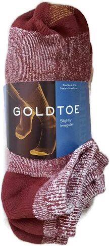 Gold Toe Men's Socks No Show 6-Pack Liner Breathable Soft Cotton Blend Slightly Irregular (Red Heather) in Kuwait