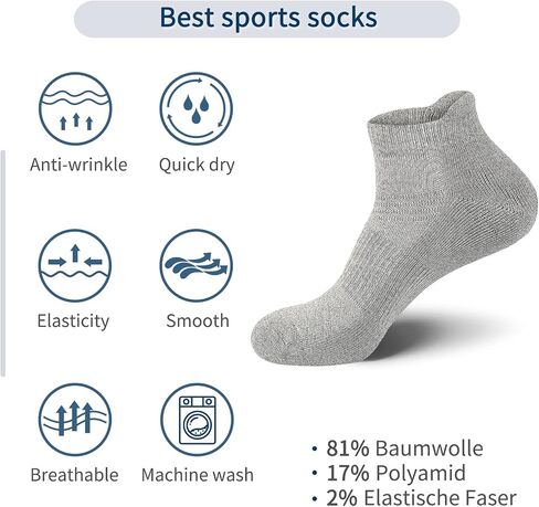 Cadocado Men's and Women's Ankle Quarter Socks Performance Cotton Cushioned Athletic Ankle Socks Crew Quarter Socks in Saudi Arabia