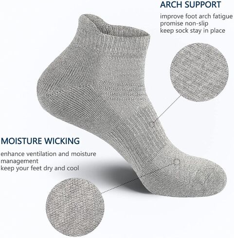 Cadocado Men's and Women's Ankle Quarter Socks Performance Cotton Cushioned Athletic Ankle Socks Crew Quarter Socks in Saudi Arabia