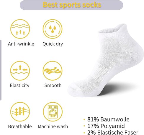 Cadocado Men's and Women's Ankle Quarter Socks Performance Cotton Cushioned Athletic Ankle Socks Crew Quarter Socks in Saudi Arabia