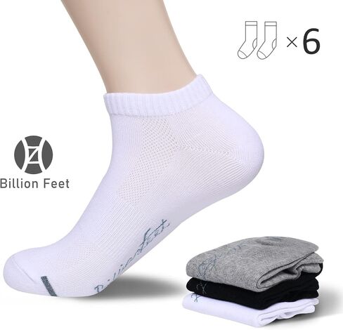 BILLION FEET Women Running Socks Low Cut Arch Support Sports Socks, Socks for Women Size 6-9 (6 Pairs) in Saudi Arabia