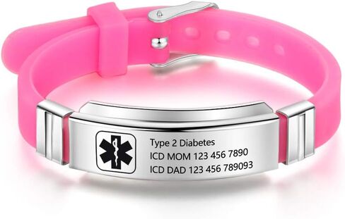 Personalized Medical Alert Bracelets for Men Women Sport Emergency ID Bracelets Adjustable Stainless Steel Diabetic ID Bracelets Band for Boys in Saudi Arabia