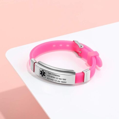 Personalized Medical Alert Bracelets for Men Women Sport Emergency ID Bracelets Adjustable Stainless Steel Diabetic ID Bracelets Band for Boys in Saudi Arabia