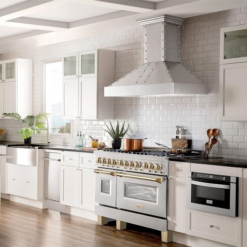 ZLINE Autograph Edition 48" 6.0 cu. ft. Dual Fuel Range with Gas Stove and Electric Oven in Stainless Steel with Gold Accents (RAZ-48-G) in Saudi Arabia