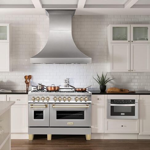 ZLINE Autograph Edition 48" 6.0 cu. ft. Dual Fuel Range with Gas Stove and Electric Oven in Stainless Steel with Gold Accents (RAZ-48-G) in Saudi Arabia