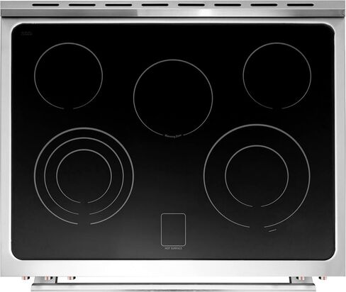 COSMO COS-305AERC Commercial-Style Electric Range with 4 Burners / 1 Warming Zone and 5 cu. ft. Capacity Oven with 7 Functions, Turbo True European Convection, 30 inch, Stainless Steel in Saudi Arabia