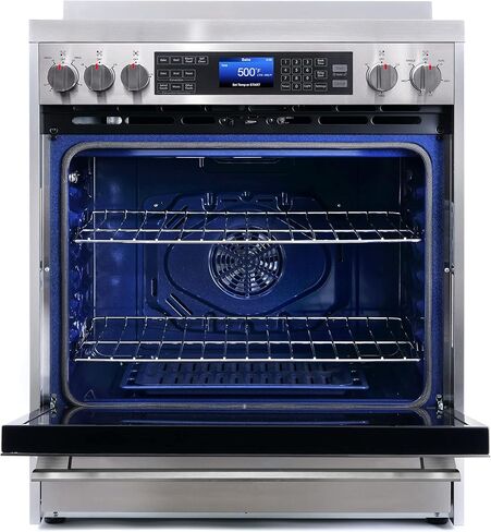 COSMO COS-305AERC Commercial-Style Electric Range with 4 Burners / 1 Warming Zone and 5 cu. ft. Capacity Oven with 7 Functions, Turbo True European Convection, 30 inch, Stainless Steel in Saudi Arabia