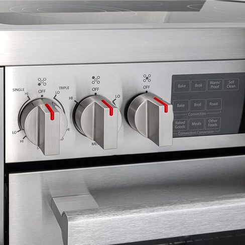 COSMO COS-305AERC Commercial-Style Electric Range with 4 Burners / 1 Warming Zone and 5 cu. ft. Capacity Oven with 7 Functions, Turbo True European Convection, 30 inch, Stainless Steel in Saudi Arabia