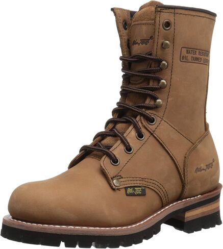 Ad Tec 9" Women Logger Boots Crazy Horse Leather, Plain Soft Safety Toe With Oil Resistant Lug Sole in Saudi Arabia