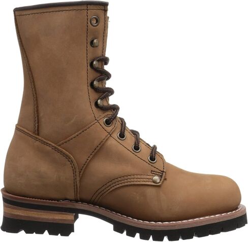 Ad Tec 9" Women Logger Boots Crazy Horse Leather, Plain Soft Safety Toe With Oil Resistant Lug Sole in Saudi Arabia
