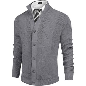 COOFANDY Men's Cardigan Sweater Casual Stand Collar Button Down Knitted Office Cardigan with Pockets in Saudi Arabia