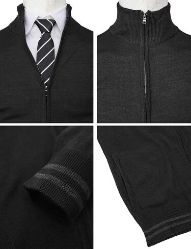 H2H Mens Casual Slim Fit Knitted Cardigan Zip-up Long Sleeve Thermal with Twisted Pattern in Kuwait