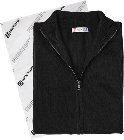 H2H Mens Casual Slim Fit Knitted Cardigan Zip-up Long Sleeve Thermal with Twisted Pattern in Kuwait