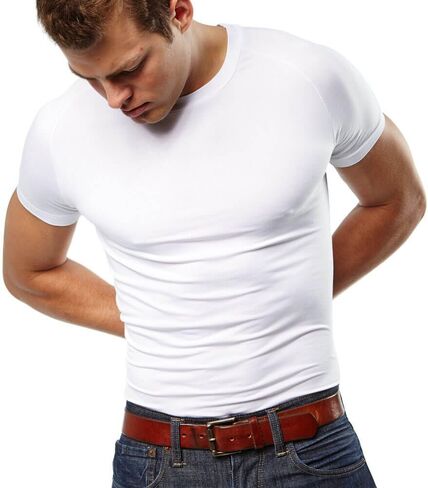 Mr. Davis Men's Bamboo Viscose Tailored Cut Crew Neck Undershirt 3 Pack in Kuwait