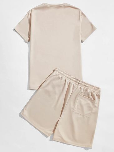 Floerns Men's Two Piece Summer Tracksuit Set Short Sleeve Tee Shirt and Shorts Set in Saudi Arabia