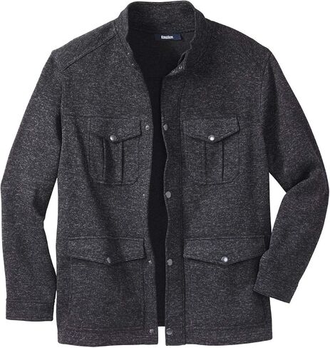 KingSize Men's Big & Tall Sweater Fleece Multi-Pocket Jacket in Saudi Arabia