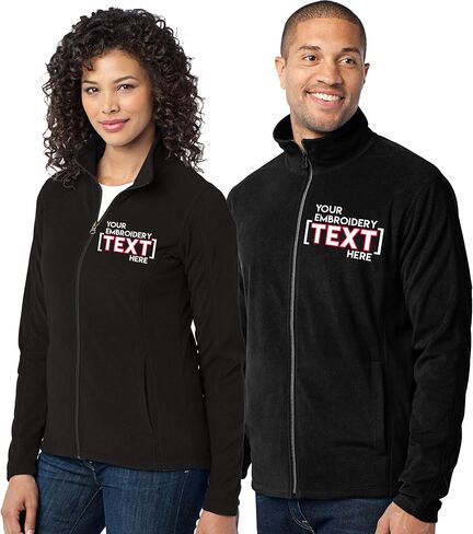 Custom Embroidered Lightweight Jacket for Women & Men - Add Your Text - Embroidery Zip Up Fleece Outerwear in Saudi Arabia