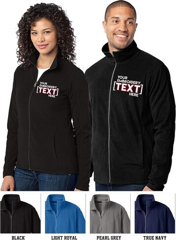 Custom Embroidered Lightweight Jacket for Women & Men - Add Your Text - Embroidery Zip Up Fleece Outerwear in Saudi Arabia