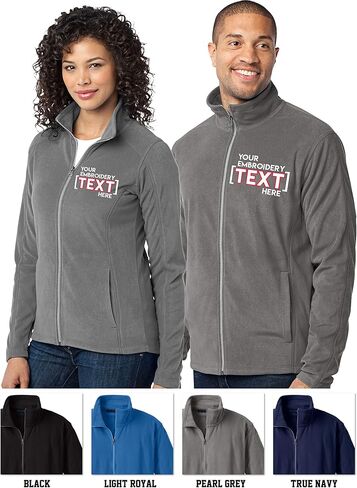 Custom Embroidered Lightweight Jacket for Women & Men - Add Your Text - Embroidery Zip Up Fleece Outerwear in Saudi Arabia