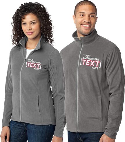 Custom Embroidered Lightweight Jacket for Women & Men - Add Your Text - Embroidery Zip Up Fleece Outerwear in Saudi Arabia