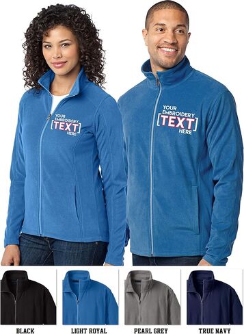 Custom Embroidered Lightweight Jacket for Women & Men - Add Your Text - Embroidery Zip Up Fleece Outerwear in Saudi Arabia