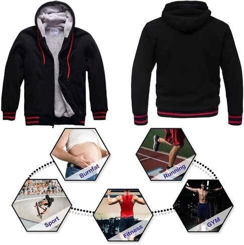 Zusmen Men's Winter Thick Zipper Fleece Hoodie Sweatshirts Jacket Big Tall Warm Coat in Saudi Arabia