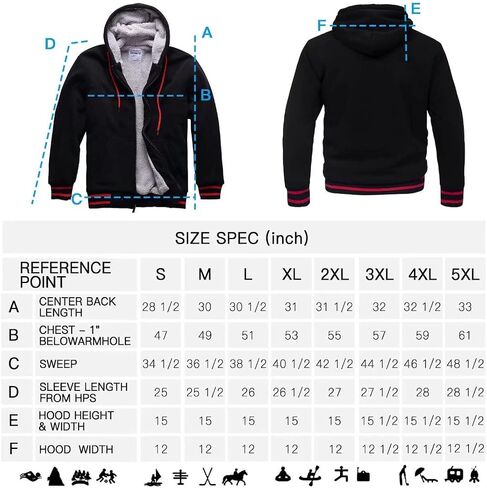 Zusmen Men's Winter Thick Zipper Fleece Hoodie Sweatshirts Jacket Big Tall Warm Coat in Saudi Arabia