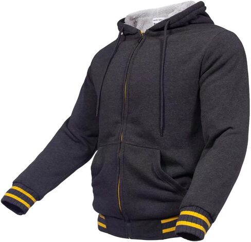 Zusmen Men's Winter Thick Zipper Fleece Hoodie Sweatshirts Jacket Big Tall Warm Coat in Saudi Arabia