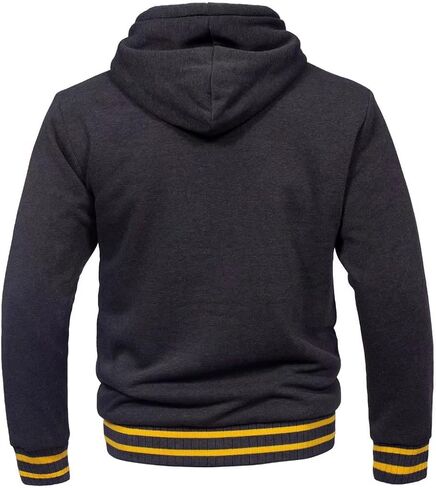 Zusmen Men's Winter Thick Zipper Fleece Hoodie Sweatshirts Jacket Big Tall Warm Coat in Saudi Arabia