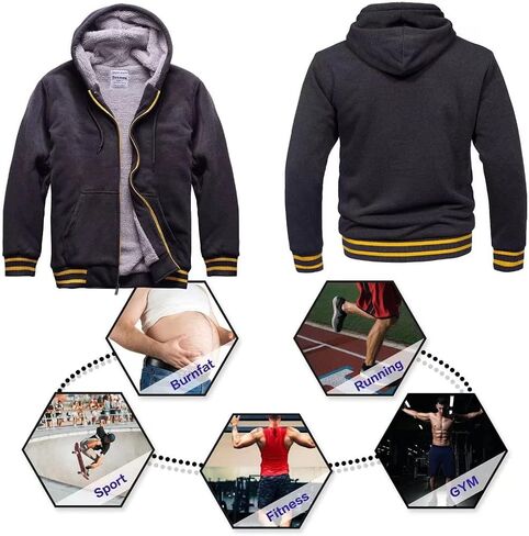 Zusmen Men's Winter Thick Zipper Fleece Hoodie Sweatshirts Jacket Big Tall Warm Coat in Saudi Arabia